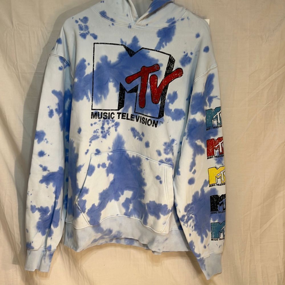 ‎MTV Tie-Dyed Gender-Neutral Pullover Hoodie-NWT